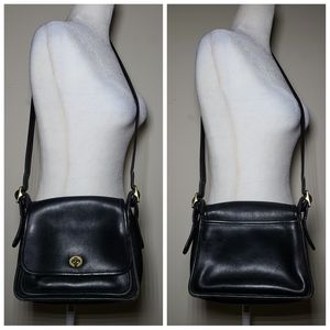 Coach|Black Vintage Leather Crossbody Bag